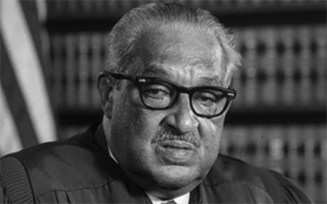 black and white photo of justice marshall